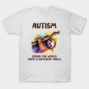 Autism seeing the world from a different angle Autism Awareness Gift for Birthday, Mother's Day, Thanksgiving, Christmas T-Shirt